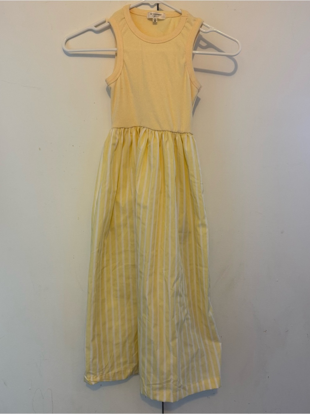 Girls' Sleeveless Yellow Striped Maxi Dress by No Comment